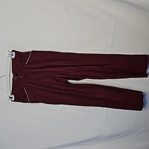Sea Gull red wool elastic waist straight leg dress pants sz Small